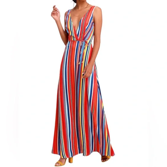 Lulus | Dresses | Lulus Elianna Rainbow Stripe Backless Maxi Dress Without Belt | Poshmark Lulus | Dresses | Lulus Elianna Rainbow Stripe Backless Maxi Dress Without Belt | Poshmark